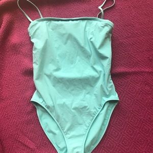 Teal Nautica swim suit with silver accents